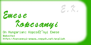 emese kopcsanyi business card